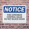 Signmission Fire Sprinkler Control Valve Do Not Block Door OSHA Notice Sign, Plastic, 10in W x 7in L, 2PK OS-2PACK-NS-P-710-L-12661 - alternate 6